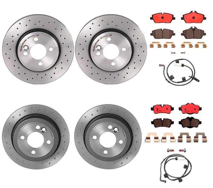 Brembo Brake Pads and Rotors Kit - Front and Rear (280mm/259mm) (Xtra) (Ceramic)